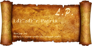 Lázár Patrik névjegykártya