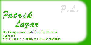 patrik lazar business card